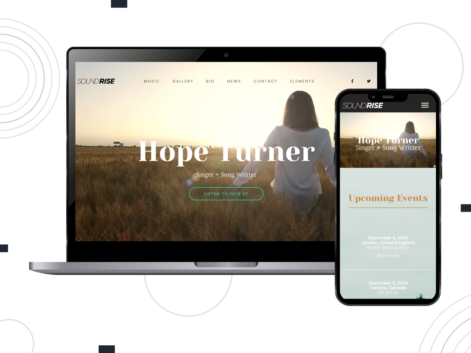 Picture of SoundRise, one of the best music WordPress themes for musicians with an integrated WPBakery page builder.